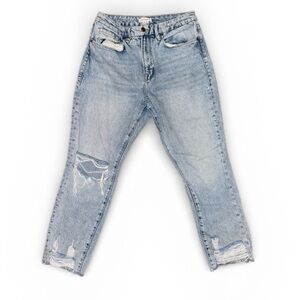 Good American Light Blue Denim Distressed Jeans
